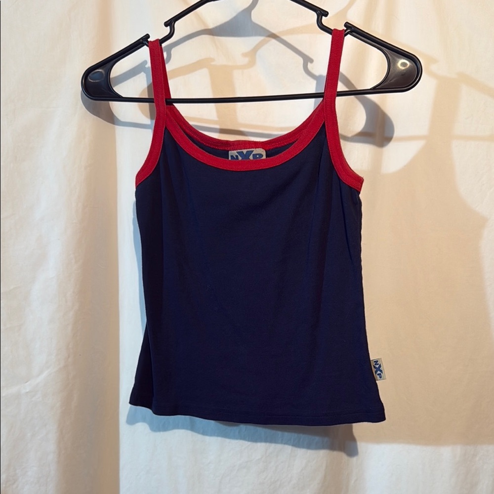 NXP Women's Navy and Red Tank Top Vintage Y2K
